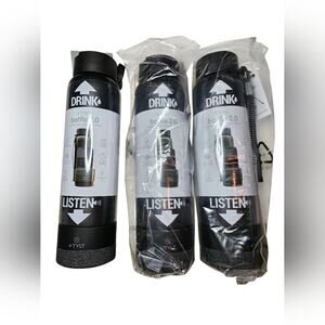 NWOT TYLT Drink Bottle 2.0 Hydration Bottle with Bluetooth Speaker - Black 24 oz